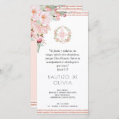 Spanischer Pfirsich, Minzflorale Taufe Lesezeichen Dankeskarte (Vorne/Hinten)