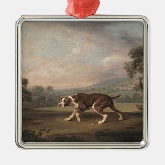 Spanischer Pointer Dog (von George Stubbs) Ornament Aus Metall (Vorne)