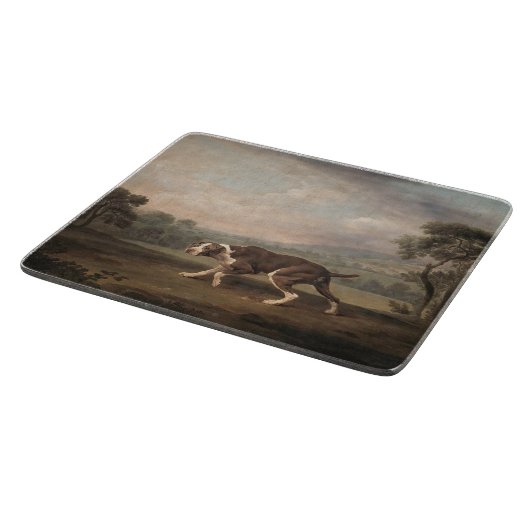 Spanischer Pointer Dog (von George Stubbs) Schneidebrett (Ecke)