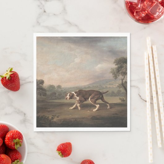 Spanischer Pointer Dog (von George Stubbs) Serviette (Beispiel)