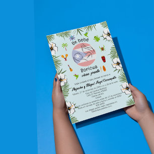 Spanischer Puerto-ricanischer Baby Shower für eine Einladung