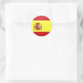Spanischer Qualitätsflaggenkreislauf Runder Aufkleber (Tasche)