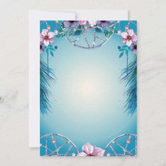 Spanischer Quinceañera Feather Dream Catcher Invit Einladung (Rückseite)