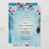Spanischer Quinceañera Feather Dream Catcher Invit Einladung (Vorne/Hinten)