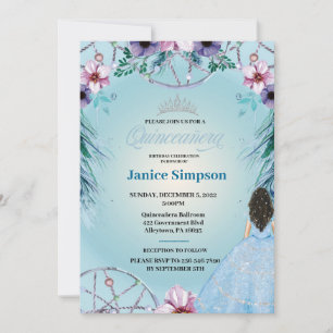 Spanischer Quinceañera Feather Dream Catcher Invit Einladung