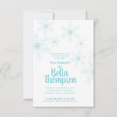 SPANISCHER QUinceñera WINTER WONDERLAND Geburtstag Einladung (Vorderseite)