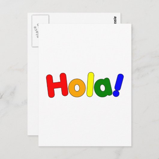 Spanischer Rainbow Hallo: Espanol Iris Hola Postkarte (Vorne/Hinten)