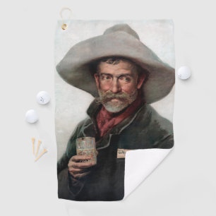 Spanischer Ranchero-Cowboy im alten Western-Saloon Golfhandtuch