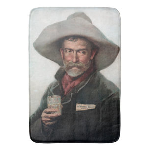 Spanischer Ranchero-Cowboy im alten Westernsaloon Badematte