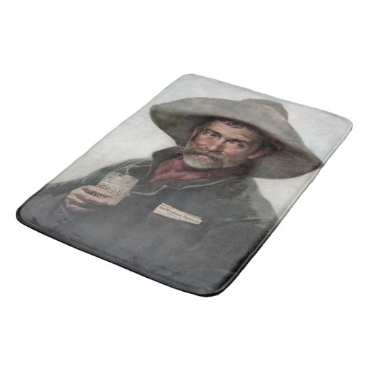 Spanischer Ranchero Cowboy in Old West Saloon Badematte (Schrägansicht)