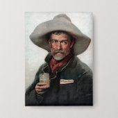 Spanischer Ranchero Cowboy in Old West Saloon Button (Vorderseite)