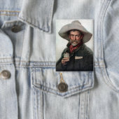 Spanischer Ranchero Cowboy in Old West Saloon Button (Insitu)