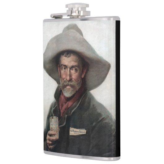 Spanischer Ranchero Cowboy in Old West Saloon Flachmann (Links)