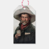 Spanischer Ranchero Cowboy in Old West Saloon Geschenkanhänger (Rückseite)