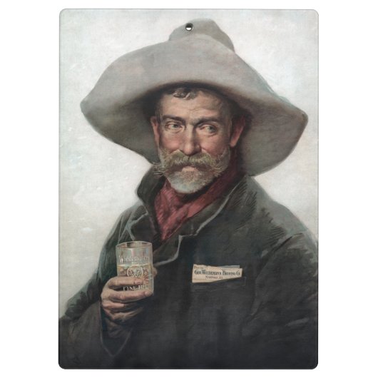 Spanischer Ranchero Cowboy in Old West Saloon Klemmbrett (Rückseite)