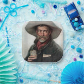 Spanischer Ranchero Cowboy in Old West Saloon Pappteller (Party)