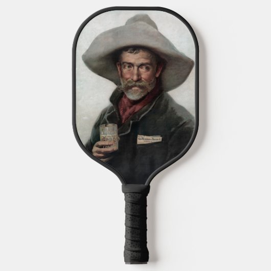 Spanischer Ranchero Cowboy in Old West Saloon Pickleball Schläger (Vorderseite)