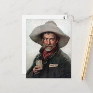 Spanischer Ranchero Cowboy in Old West Saloon Postkarte
