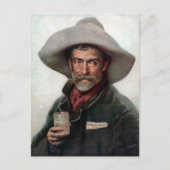 Spanischer Ranchero Cowboy in Old West Saloon Postkarte (Vorderseite)