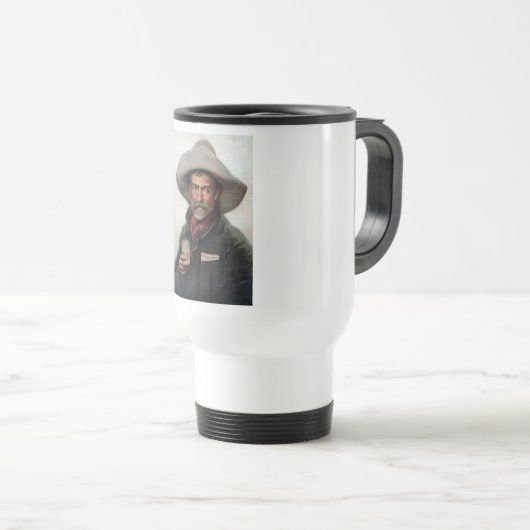 Spanischer Ranchero Cowboy in Old West Saloon Reisebecher (VorderseiteRechts)