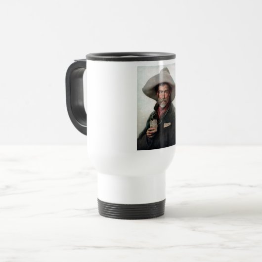 Spanischer Ranchero Cowboy in Old West Saloon Reisebecher (Vorderseite Links)