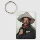 Spanischer Ranchero Cowboy in Old West Saloon Schlüsselanhänger (Vorderseite)
