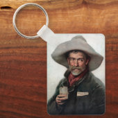 Spanischer Ranchero Cowboy in Old West Saloon Schlüsselanhänger (Vorderseite)
