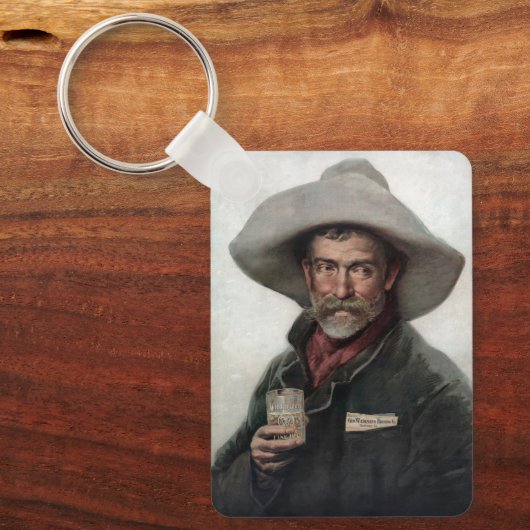 Spanischer Ranchero Cowboy in Old West Saloon Schlüsselanhänger (Vorderseite)