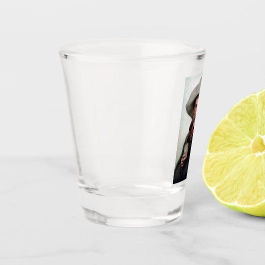 Spanischer Ranchero Cowboy in Old West Saloon Schnapsglas (Links)