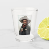 Spanischer Ranchero Cowboy in Old West Saloon Schnapsglas (Vorderseite)