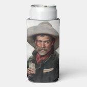 Spanischer Ranchero Cowboy in Old West Saloon Selters Dosenkühler (Seltzer Rückseite)