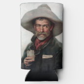 Spanischer Ranchero Cowboy in Old West Saloon Selters Dosenkühler (Rückseite)