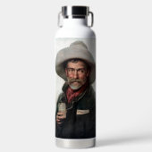 Spanischer Ranchero Cowboy in Old West Saloon Trinkflasche (Vorderseite)