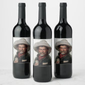 Spanischer Ranchero Cowboy in Old West Saloon Weinetikett (Flaschen)