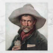 Spanischer Ranchero Cowboy in Old West Saloon Weinetikett (Einzelnes Label)