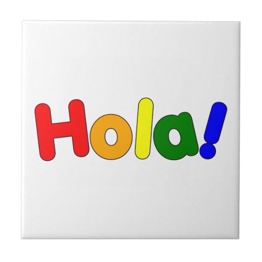Spanischer Regenbogen hallo: Espanol Iris Hola Fliese (Vorderseite)