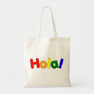 Spanischer Regenbogen hallo: Espanol Iris Hola Tragetasche