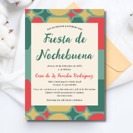 Spanischer Retro Festive Fiesta Nochebuena Weihnac Einladung