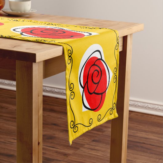 Spanischer Rose Border Table Runner 14 X 72 Kurzer Tischläufer (Beispiel)