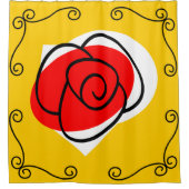 Spanischer Rose Ecken Duschvorhang (Vorderseite)