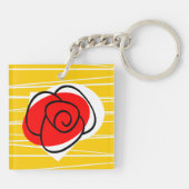 Spanischer Rose Schlüsselanhänger Acrylquadrat (Rückseite)