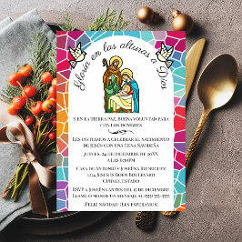 Spanischer Ruhm zu Gott Christliches Weihnachtsess Einladung