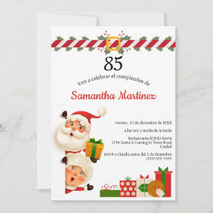 Spanischer Santa & Mrs Claus Weihnachten 85. Gebur Einladung