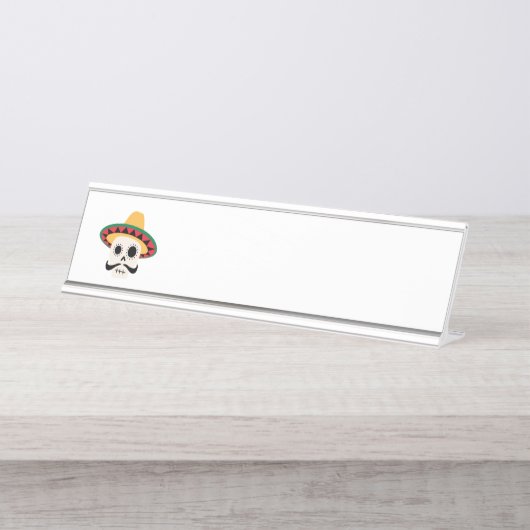 Spanischer Schädel Schreibtischnamensplakette (Vorderseite )