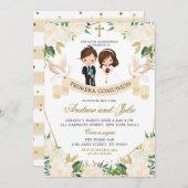 Spanischer Schwuler und Mädchen Erste Heilige Komm Einladung (Vorne/Hinten)