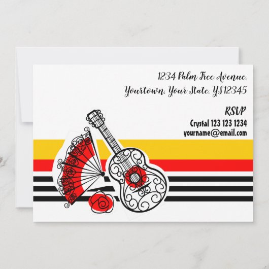 Spanischer Souvenirs Classic Strip horizontal Einladung (Rückseite)