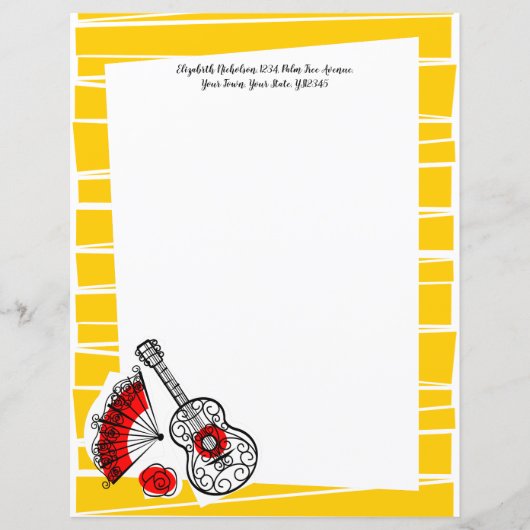 Spanischer Souvenirs - Grenzstreifen Text 8.5 x 11 (Vorderseite)