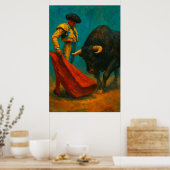 Spanischer Stierkampf-Kunstprint – Matador und Sti Poster (Küche)