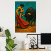 Spanischer Stierkampf-Kunstprint – Matador und Sti Poster (Heimbüro)
