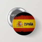 Spanischer Stolz Grunge Spanienflagge Button (Vorne & Hinten)